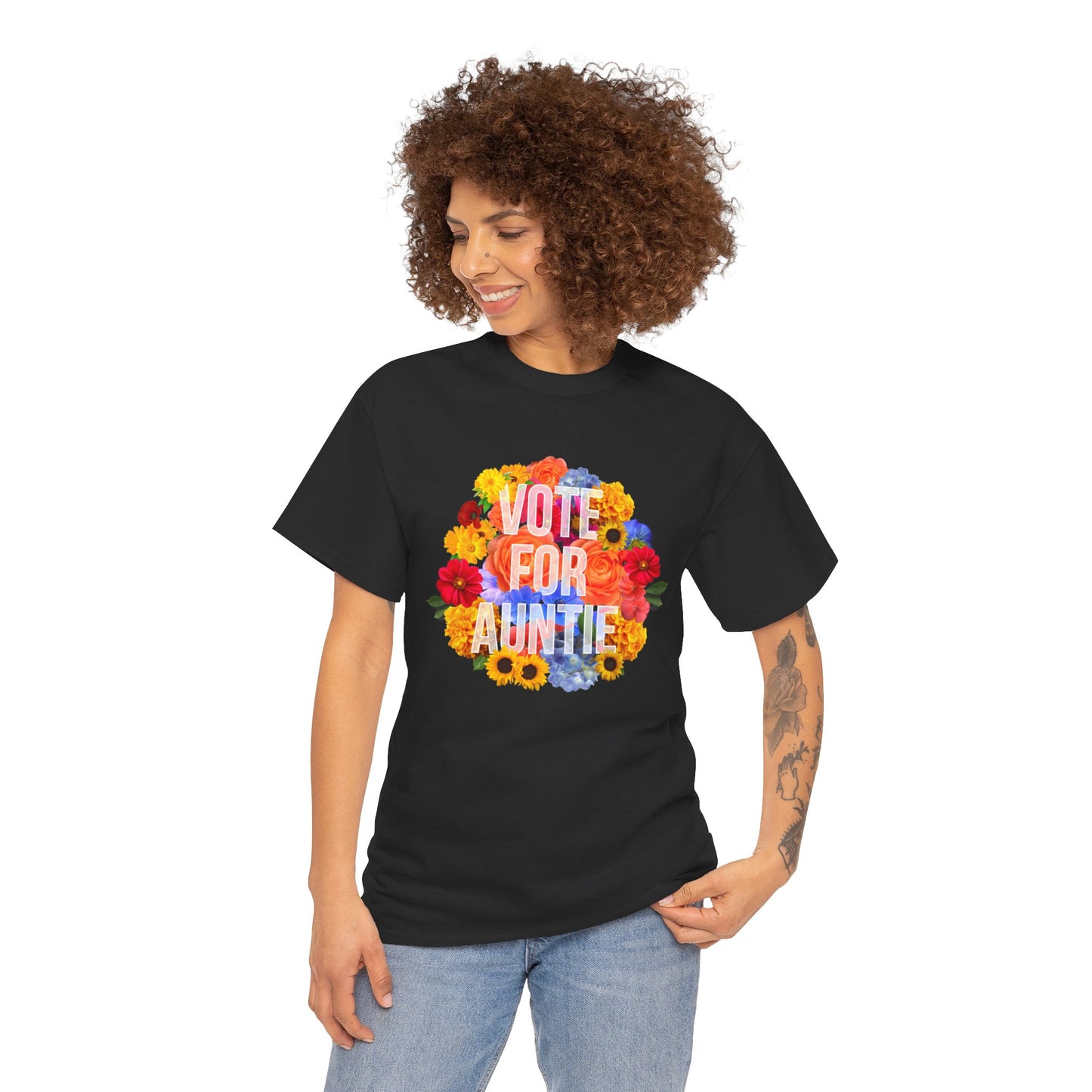 Vote for Auntie - Adult Unisex Garment-Dyed T-shirt - in Black or White